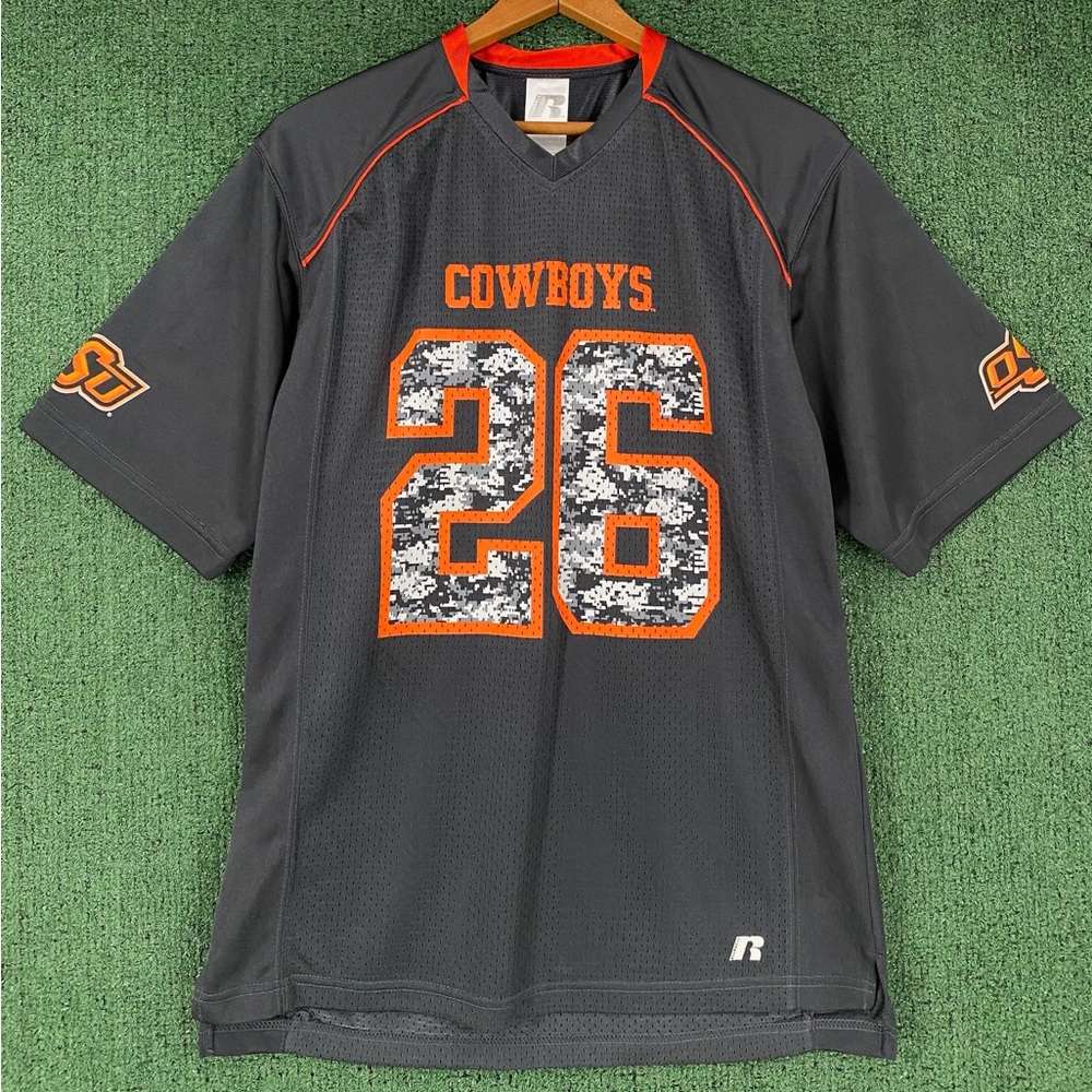 Russell Athletic Oklahoma State Cowboys Camoflage Football Jersey Men’s SZ Small